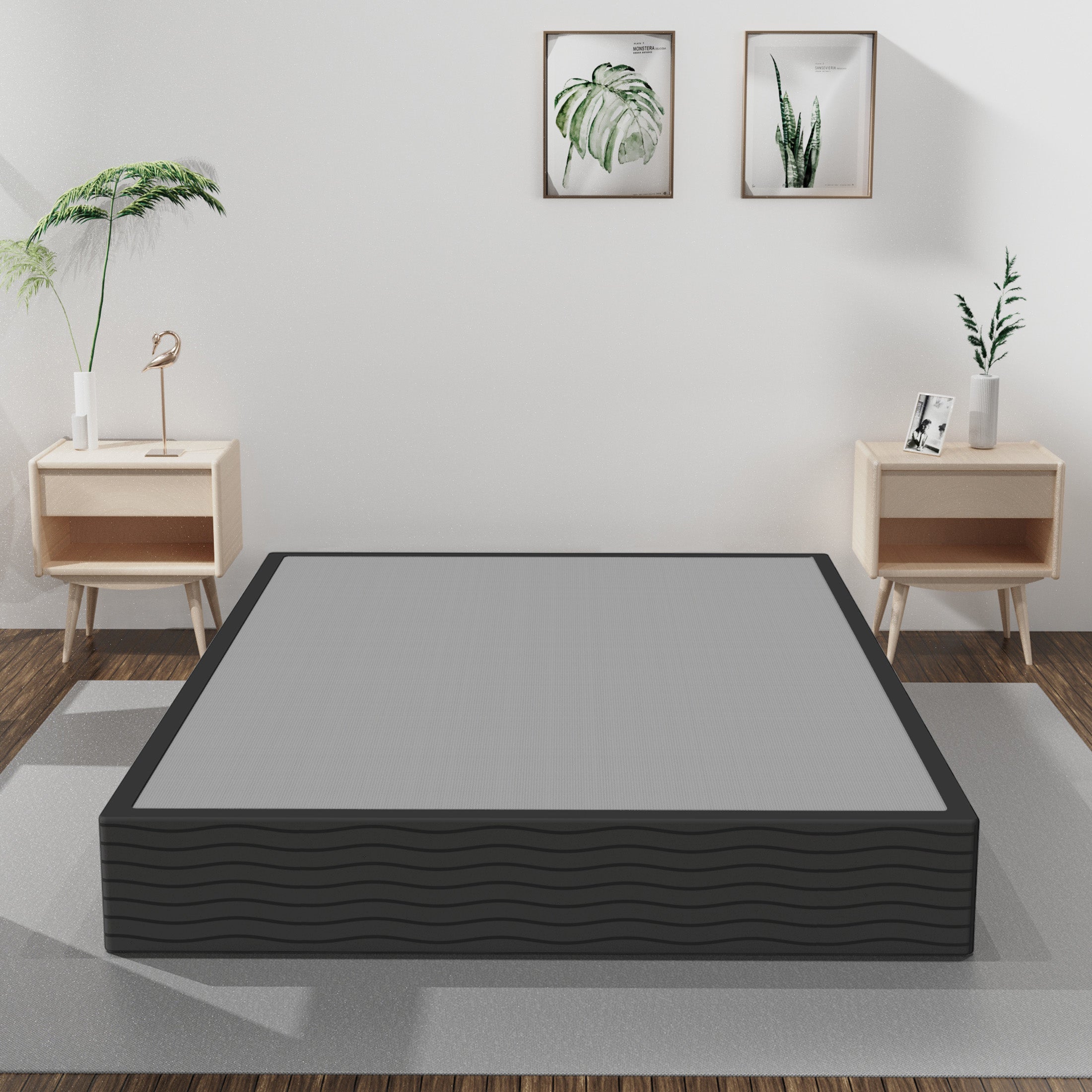 10-Inch Box Spring Bed Base, Heavy Duty Metal  Mattress Foundation with Fabric Cover, Noise-Free, Easy Assembly