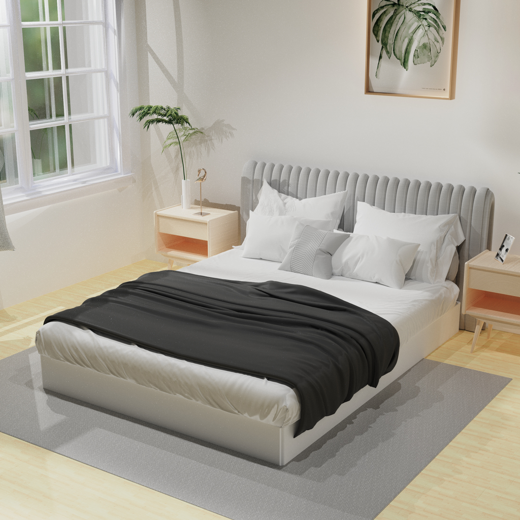 7-Inch Box Spring Bed Base, Heavy Duty Metal  Mattress Foundation with Fabric Cover, Noise-Free, Easy Assembly