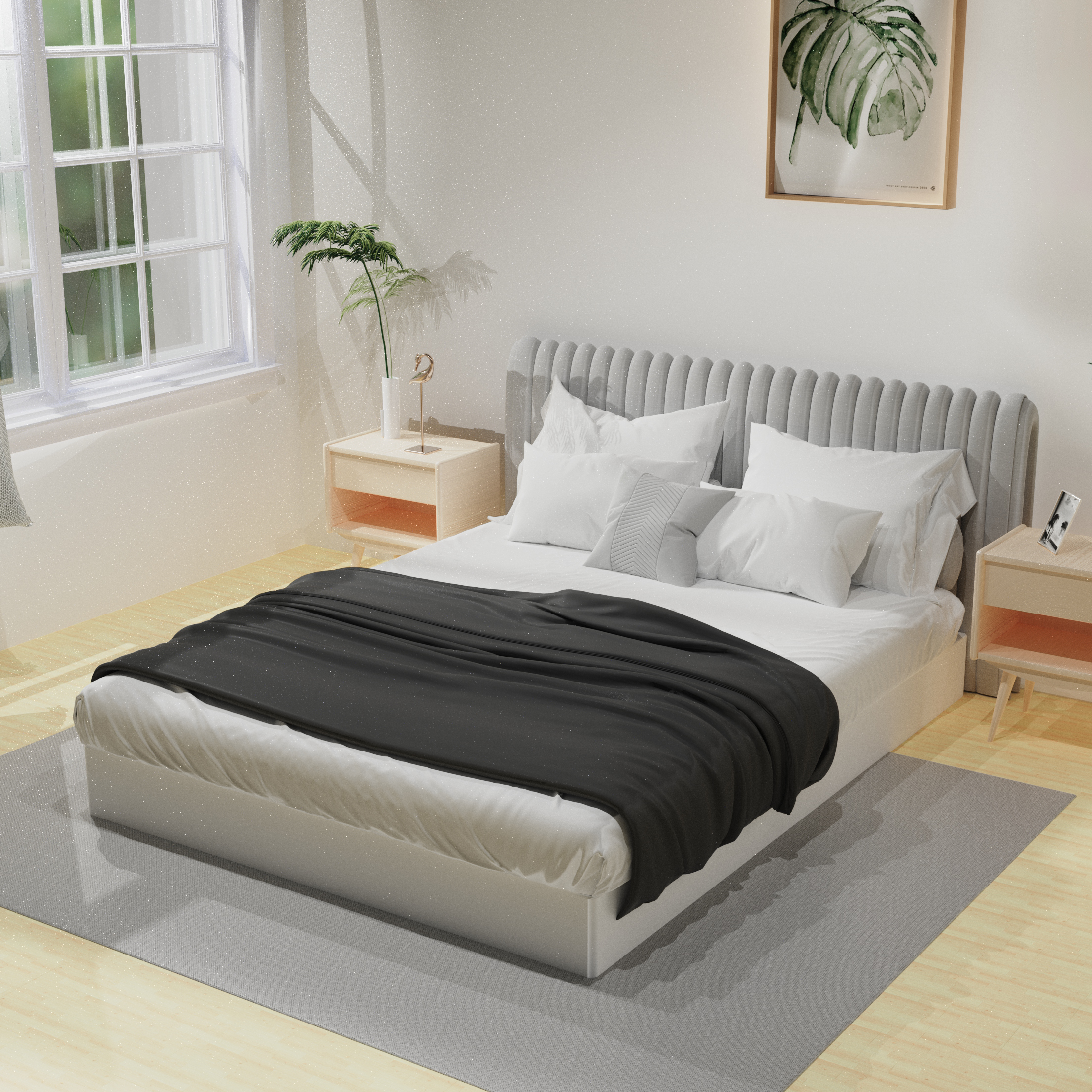 7-Inch Box Spring Bed Base, Heavy Duty Metal  Mattress Foundation with Fabric Cover, Noise-Free, Easy Assembly